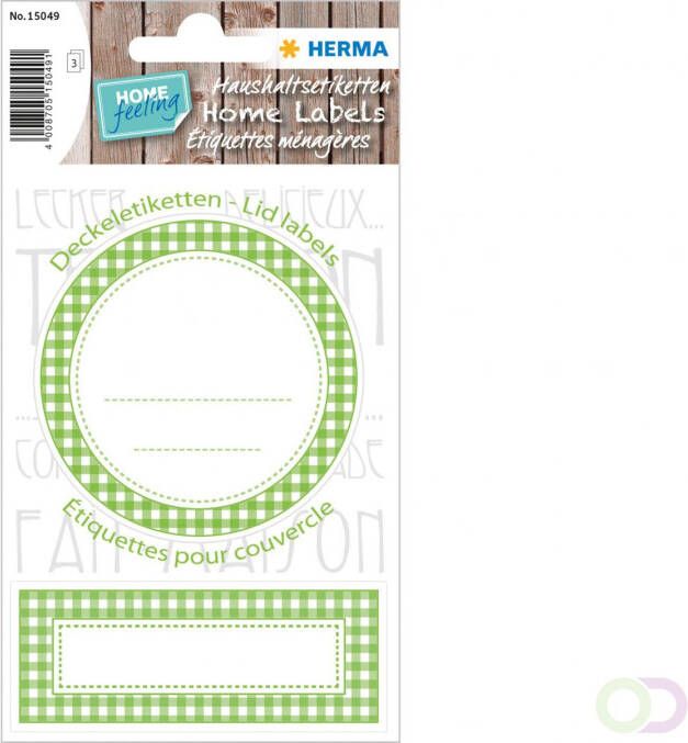 Herma 15049 Stickers Kitchenlabels voor deksel Ã 70 groen